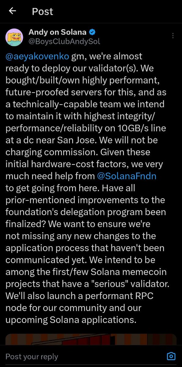 <a href="/greenytrades/">Greeny</a> Let's goo my guy! Killed it today

Got something for you to keep an eye on and I have messaged you about it too 

OG $ANDY <a href="/BoysClubAndySol/">Andy on Solana</a> been around for almost 11 months now. This community deserves it all. 

Some massive developments to be rolled out soon too!