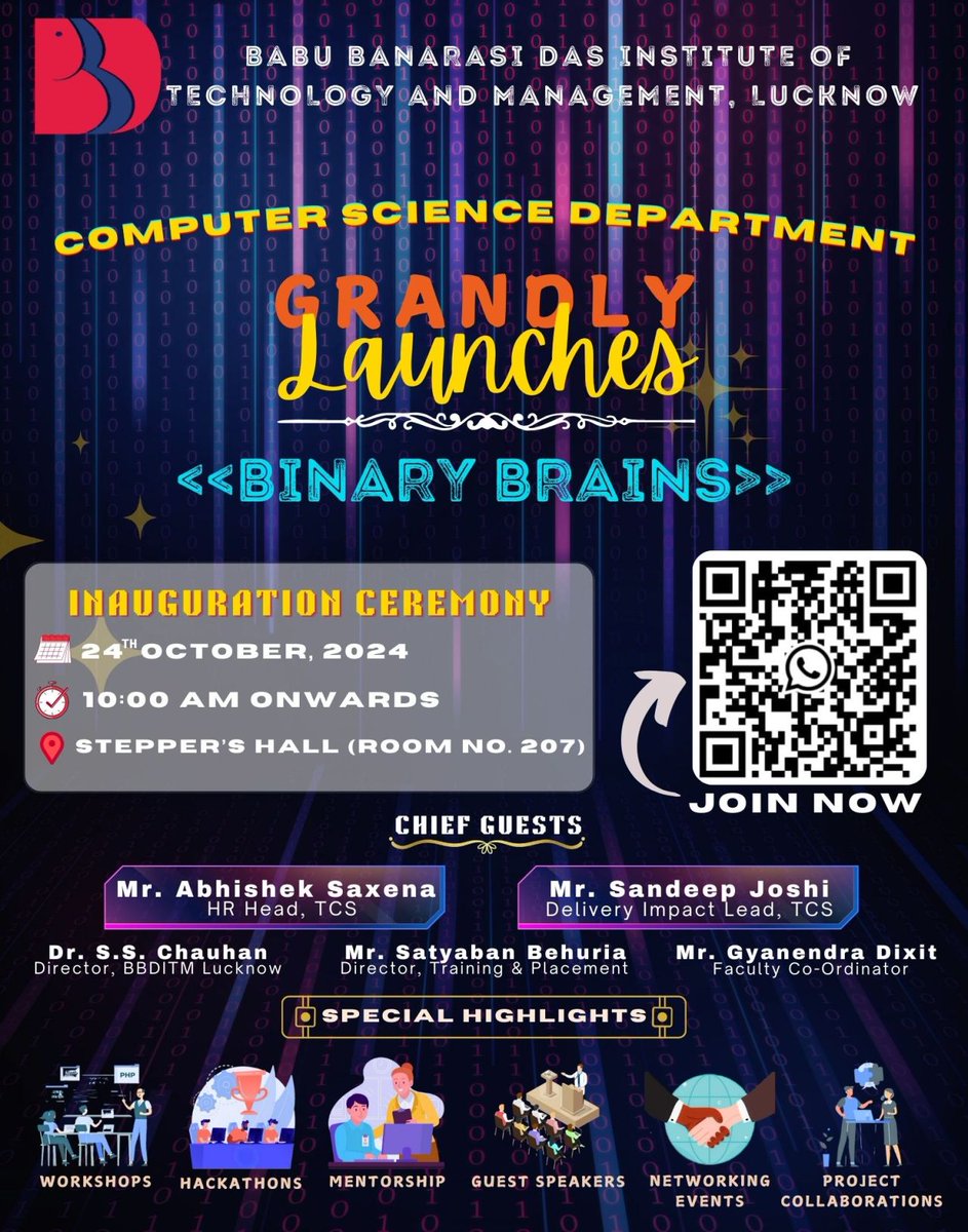 Binarybrains35's tweet photo. ๐๐ฝ๐๐ฃ๐๐ง๐ฎ ๐ฝ๐ง๐๐๐ฃ๐จ : ๐ผ ๐๐๐ฌ ๐พ๐๐๐ฅ๐ฉ๐๐ง ๐๐๐๐๐ฃ๐จ
Excited to announce the launch of Binary Brains, a student-led tech club under CSE Dept.,BBDITM!๐ปGrateful for our guest speakers: Abhishek Saxena (TCS) & Sandeep Joshi (TCS).
Stay tuned for more. #BinaryBrains https://t.co/N1myS5OlVo