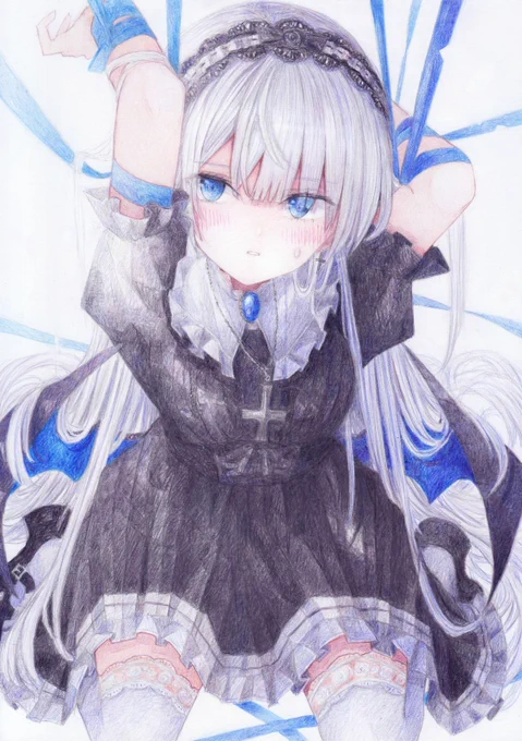 青羽標本 #オリジナル #アナログ #色鉛筆 