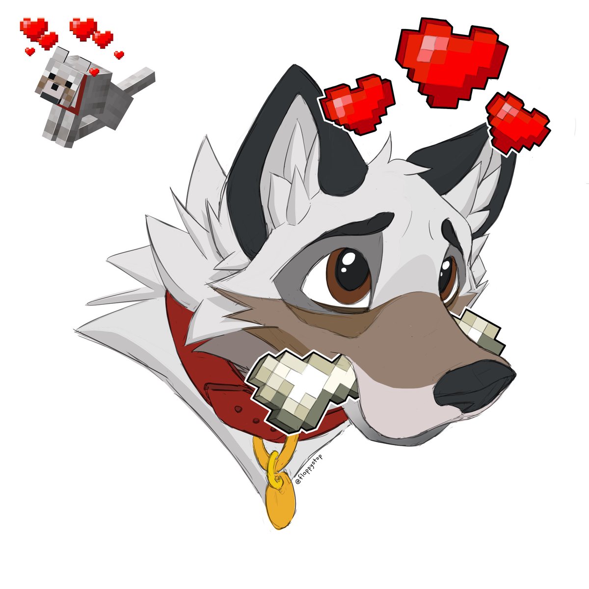 He won’t stop following me around now!

Minecraft wolf inspired by the wonderful <a href="/jjach/">jach 🍔</a>