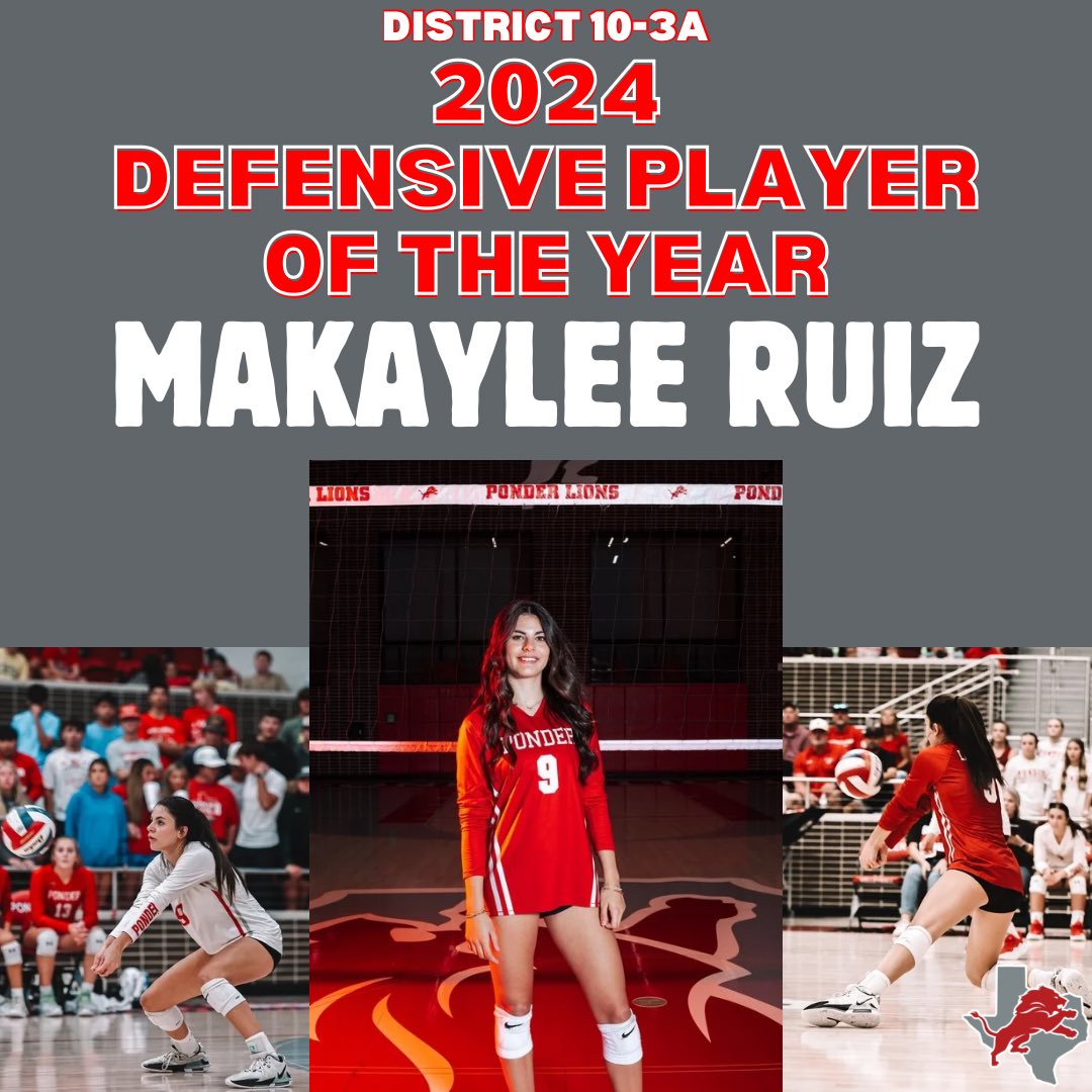 Congrats to Makaylee Ruiz for being named District 10-3A Defensive Player of the Year‼️🏐