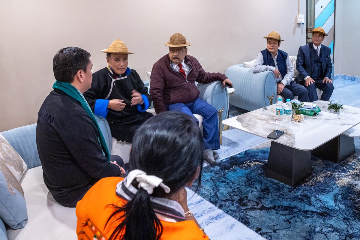 PemaKhanduBJP's tweet photo. Sat down with the wise elders of Basar to discuss ways to unlock the immense potential of this beautiful region. Blessed with rich cultural heritage, incredible biodiversity, a pleasant climate and a community of hardworking and culturally rooted people, Basar is truly a treasure of Arunachal Pradesh.

@ArunachalTsm