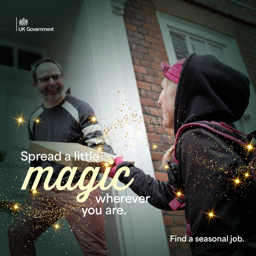 DWPgovuk's tweet photo. Want to add some sparkle to your CV while earning some cash?
Thousands of seasonal jobs are calling
Apply today https://t.co/PaO39SFzVt
#SpreadTheMagic https://t.co/Aj223nJr8B