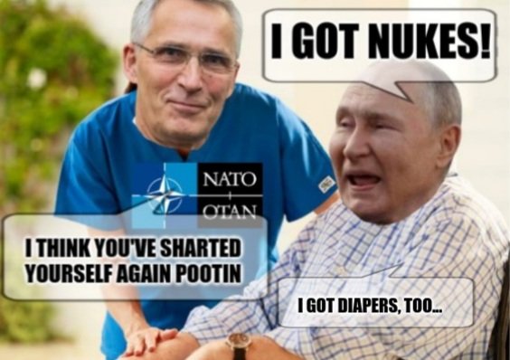 Jo_Bastre_'s tweet image. Oui, du bluff, de l&apos;esbrouffe, du vent, bref, ce truand minable fait dans la menace et l&apos;intimidation.
Alors qu&apos;il sait pertinemment qu&apos;au moindre faux pas en matière de nucléaire, c&apos;est son régime qui saute en premier.
#StopChantageRusse
#StopPoutine