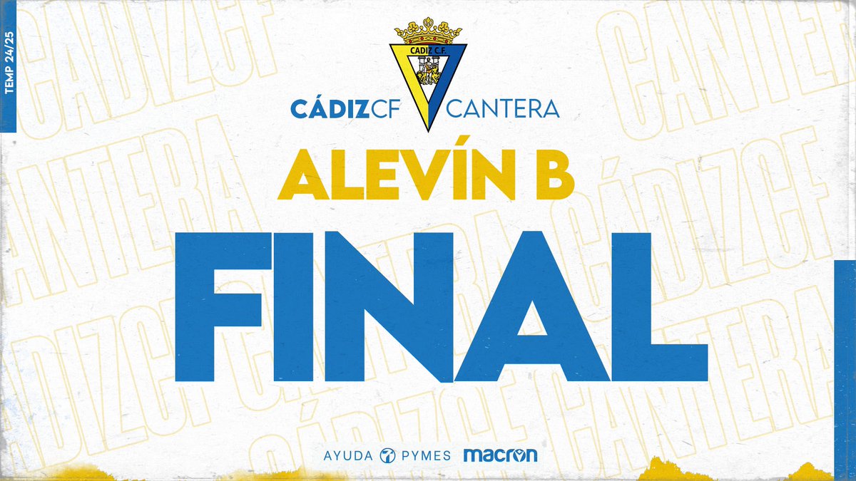 Cadiz_CFCantera's tweet photo. #CanteraCadista 💛💙

Alevín B | 0-8 | ¡FINAAALLLL DEL PARTIDO!

⚽️ Noah, Luque (x2), Hugo (x2), David, Jaime y propia puerta

#XerezDFCCádiz https://t.co/GtjTOcGu0c