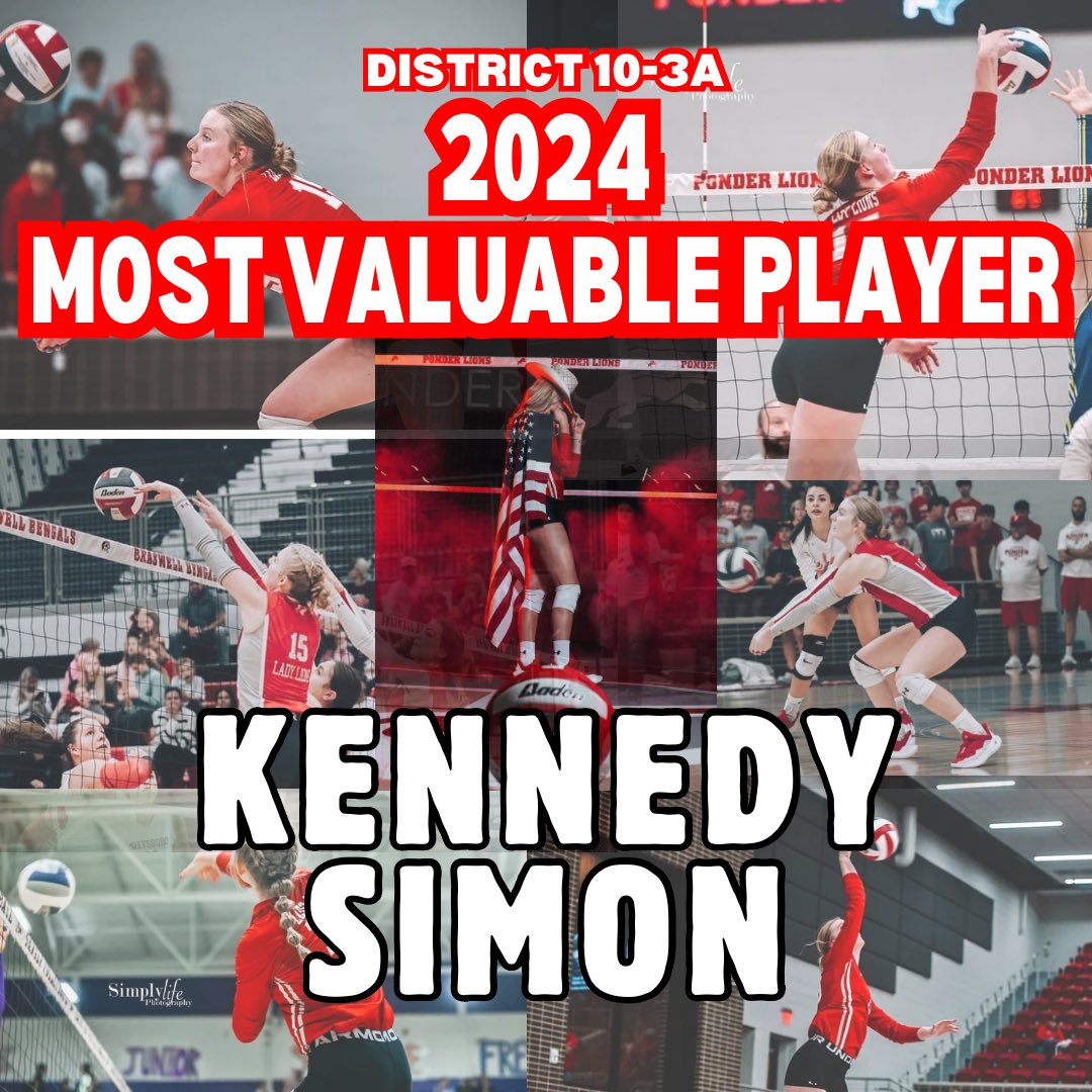 Congrats to Kennedy Simon for being named District 10-3A Most Valuable Player of the Year‼️🏐