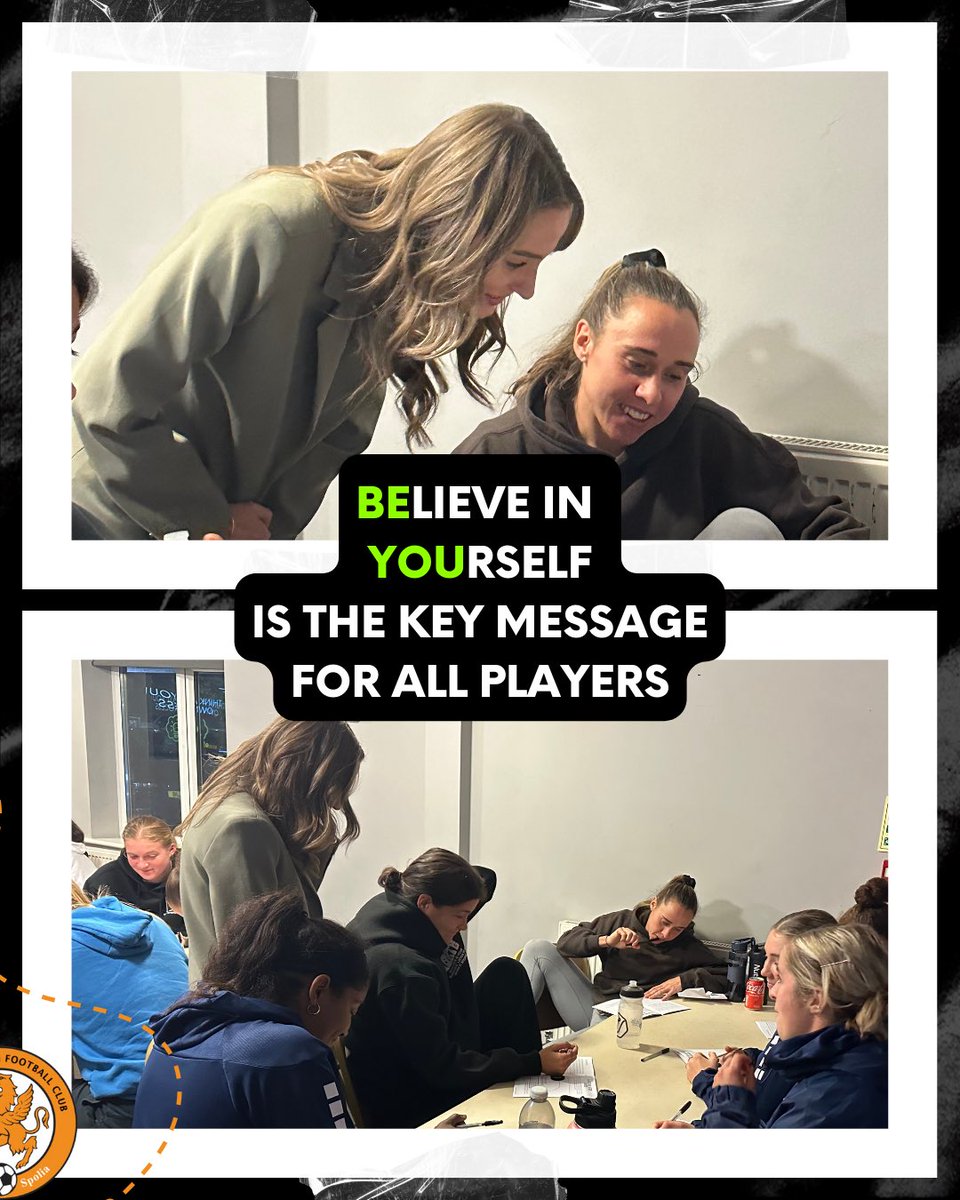 AddManagementUK's tweet photo. What a fantastic Personal Branding workshop with the @RugbyBoroughWFC team and @GAdderley + @AddManagementUK ⚽️

We believe in the importance of supporting female athletes both on and off the pitch and thank the team for welcoming us.📈🧡⚽️

#womensfootball #personalbranding https://t.co/qF2fZBfXoO