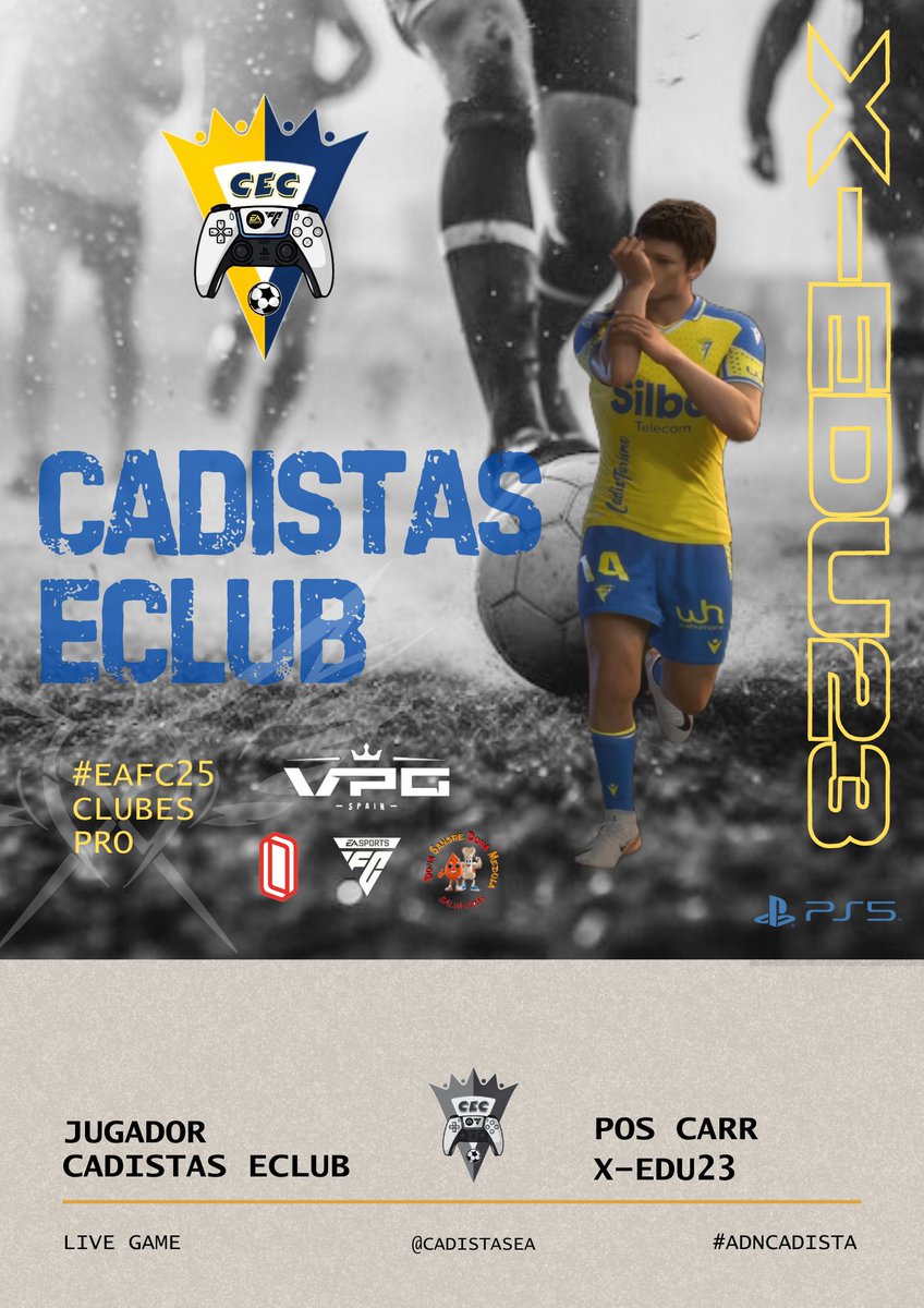 🔵#CADISTASECLUB🟡

📰 | Presentamos a <a href="/edu_a23/">X-Edu23</a>,firma esta temporada como Jugador Cadista📝🤝

➡️ Carrilero asociativo y habilidoso. Un titan en ataque y defensa🔝🎮 Un placer contar contigo!! 💛

Bienvenido a tu nueva casa 🛬🏠

#ADNCADISTA #EAFC25
#AREAMOVIL #APOLEUJEREZ