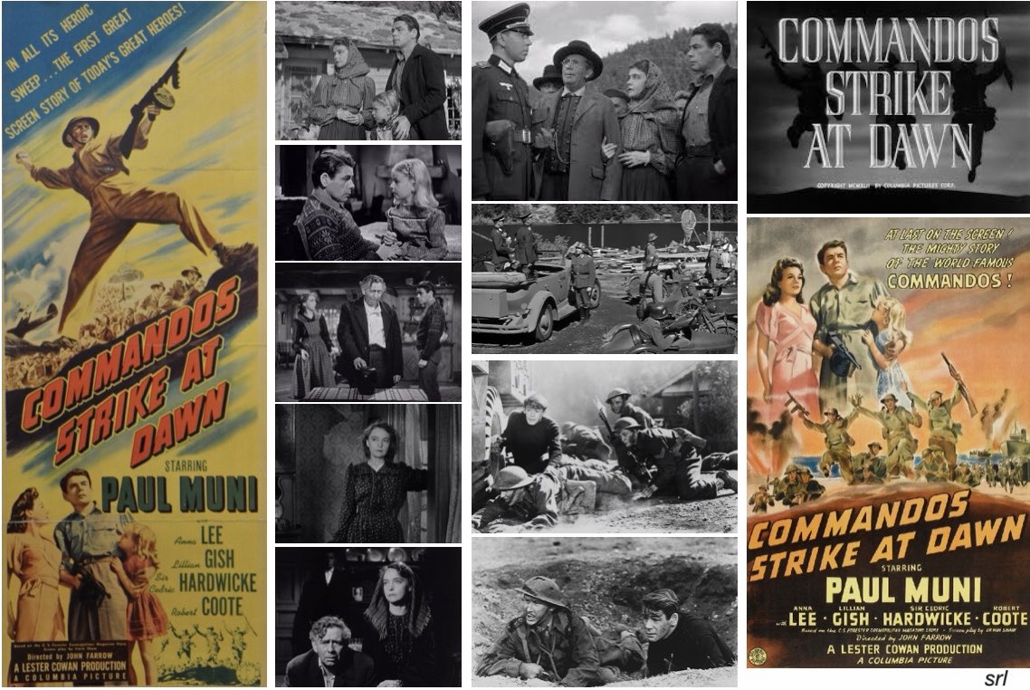 SaveRedlandLibr's tweet photo. 3:35pm TODAY on @TalkingPicsTV
The 1942 #War film🎥 “Commandos Strike At Dawn” directed by #JohnFarrow from a screenplay by #IrwinShaw
Based on #CSForester’s 1942 short story📖 “The Commandos”
🌟#PaulMuni #AnnaLee #LillianGish #SirCedricHardwicke #RobertCoote https://t.co/0wp9j79jlO