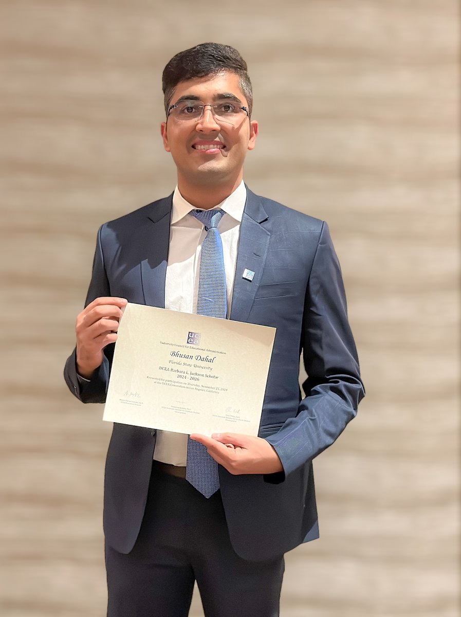Bhushan Dahal (@dhlbusn) on Twitter photo Itβs official! Iβm now a Jackson Scholar.
Humbled and excited to start on this two-year journey (and beyond) alongside this incredible group of academic superstars. <a href="/UCEA/">UCEA</a> <a href="/FloridaState/">Florida State University</a> <a href="/lsifsu/">Learning Systems Institute FSU</a> <a href="/fsu_elps/">FSU ELPS</a> Itβs official! Iβm now a Jackson Scholar.
Humbled and excited to start on this two-year journey (and beyond) alongside this incredible group of academic superstars. <a href="/UCEA/">UCEA</a> <a href="/FloridaState/">Florida State University</a> <a href="/lsifsu/">Learning Systems Institute FSU</a> <a href="/fsu_elps/">FSU ELPS</a>