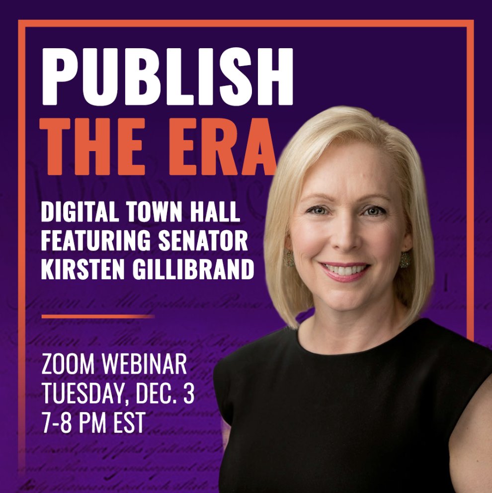 Shatterin_glass's tweet photo. Thrilled to have @SenGillibrand at the Biden Publish The ERA Digital Town Hall hosted by the Biden Publish the ERA Alliance! We hope you will join us as well! #RSVP at the link below. #BidenPublishTheERA #ERANow @FSFP @VoteEqualityUS @YoungFemParty 
 https://t.co/8K21d8rSau https://t.co/svUIHPwh3H