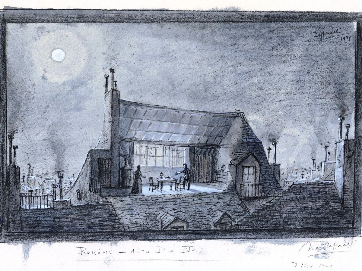 ’Tis the season for Puccini’s La Bohème!
While we set the stage for the performance tomorrow, November 24, enjoy Franco Zeffirelli’s original set design sketches.

Soprano Ailyn Pérez and tenor Dmytro Popov star as Mimì and Rodolfo. Kensho Watanabe conducts.