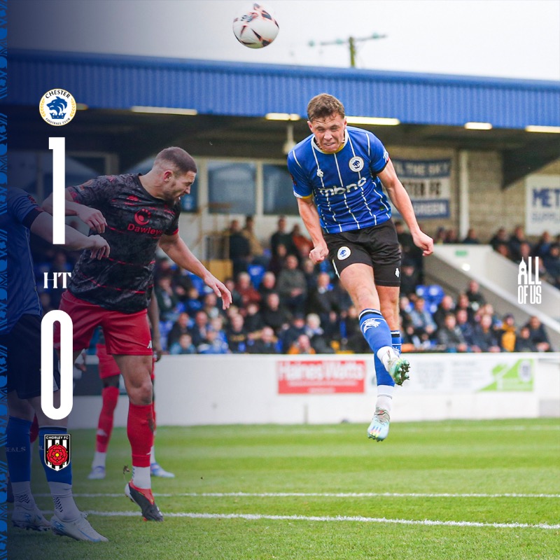 ChesterFC's tweet photo. HT: #ChesterFC 1-0 @chorleyfc.
๐ช๐ฒ ๐น๐ฒ๐ฎ๐ฑ ๐ฎ๐ ๐๐ต๐ฒ ๐ฏ๐ฟ๐ฒ๐ฎ๐ธ. ๐จ๐ง๐ฆ. ๐
#CFCCHO | #UTS