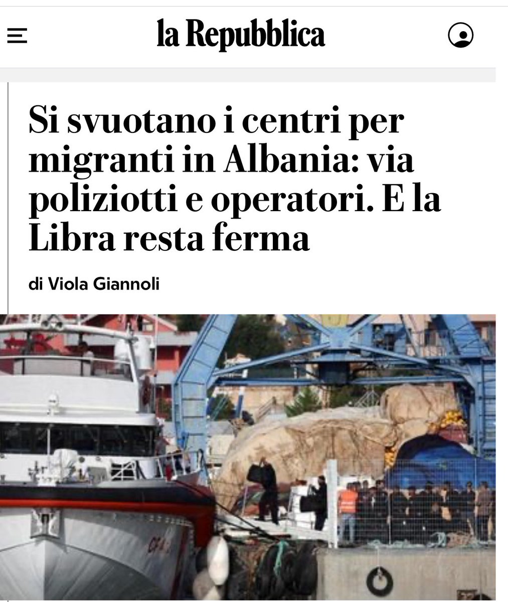 sandrogozi's tweet photo. Prima il rientro dei #migranti, ora il ritiro del personale #sanitario e dei corpi di #polizia: i centri di @GiorgiaMeloni in #Albania sono stati un #trionfo. E chi afferma il contrario ha #ragione.
🔗 https://t.co/2bc2wkI3vC https://t.co/A5yhjaqFvO