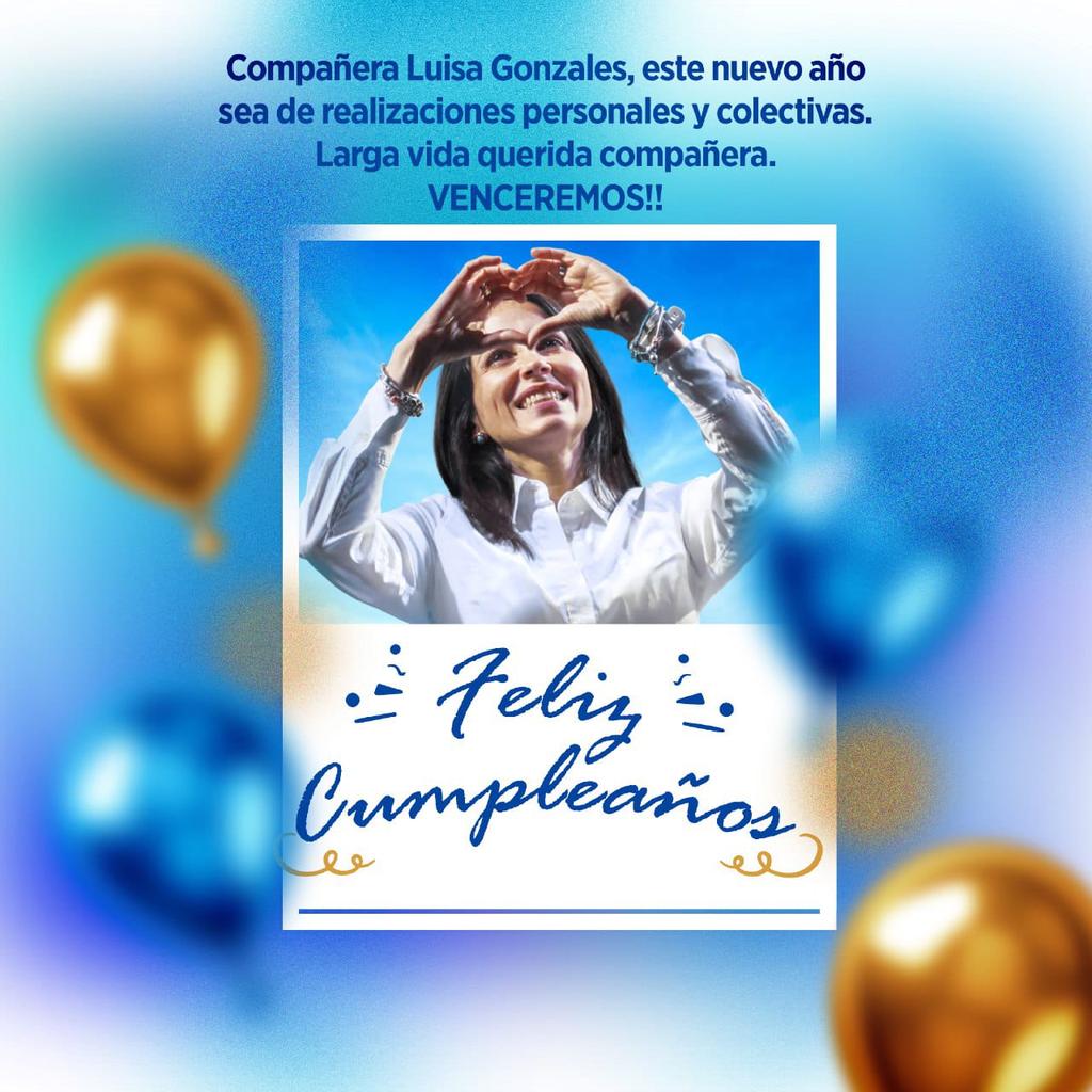 JoseAgualsacaG's tweet photo. Querida compañera @LuisaGonzalezEc 🎂 Feliz Cumpleaños 🎂 https://t.co/Y8Aq4qGDKg