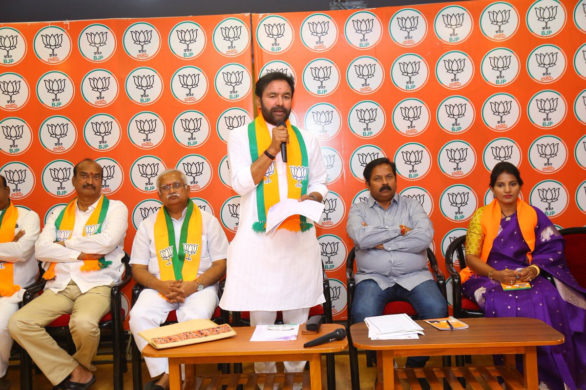 kishanreddybjp's tweet photo. Addressed a meeting of all morchas of @BJP4Telangana today at the BJP State Office in Nampally, Hyderabad.

With resounding victories in state elections and unwavering support for Hon'ble PM Shri @narendramodi's leadership, the BJP has emerged as a formidable force across all sections of society. It is essential to bring more people into the nation-building vision of the Hon'ble PM and strengthen the party further.

Senior leaders of @BJP4Telangana were also present.