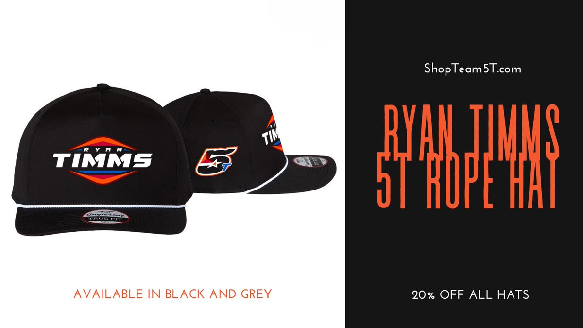 Shop_Team5T's tweet photo. 20% off all @RyanTimms_5T hats this weekend. No code necessary! Make sure you also check out the other sales on the website: https://t.co/5SepNk9w53 https://t.co/0ABYkEeApN