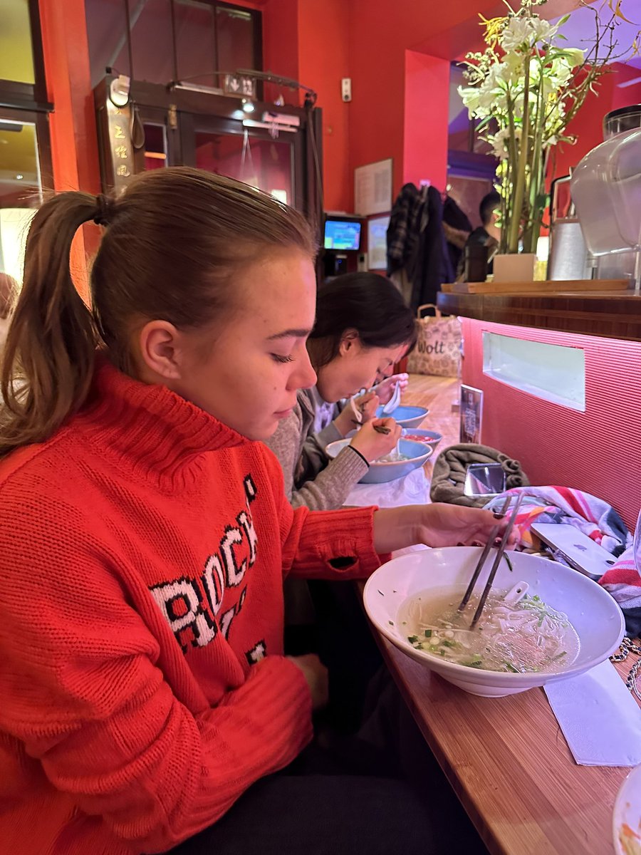 My little sister, 17, on a school trip in Berlin. Snuck her out for some Pho. We started discussing the importance of learning how to be alone, and she drops this quote: “Taking care of others is easier than taking care of yourself”.