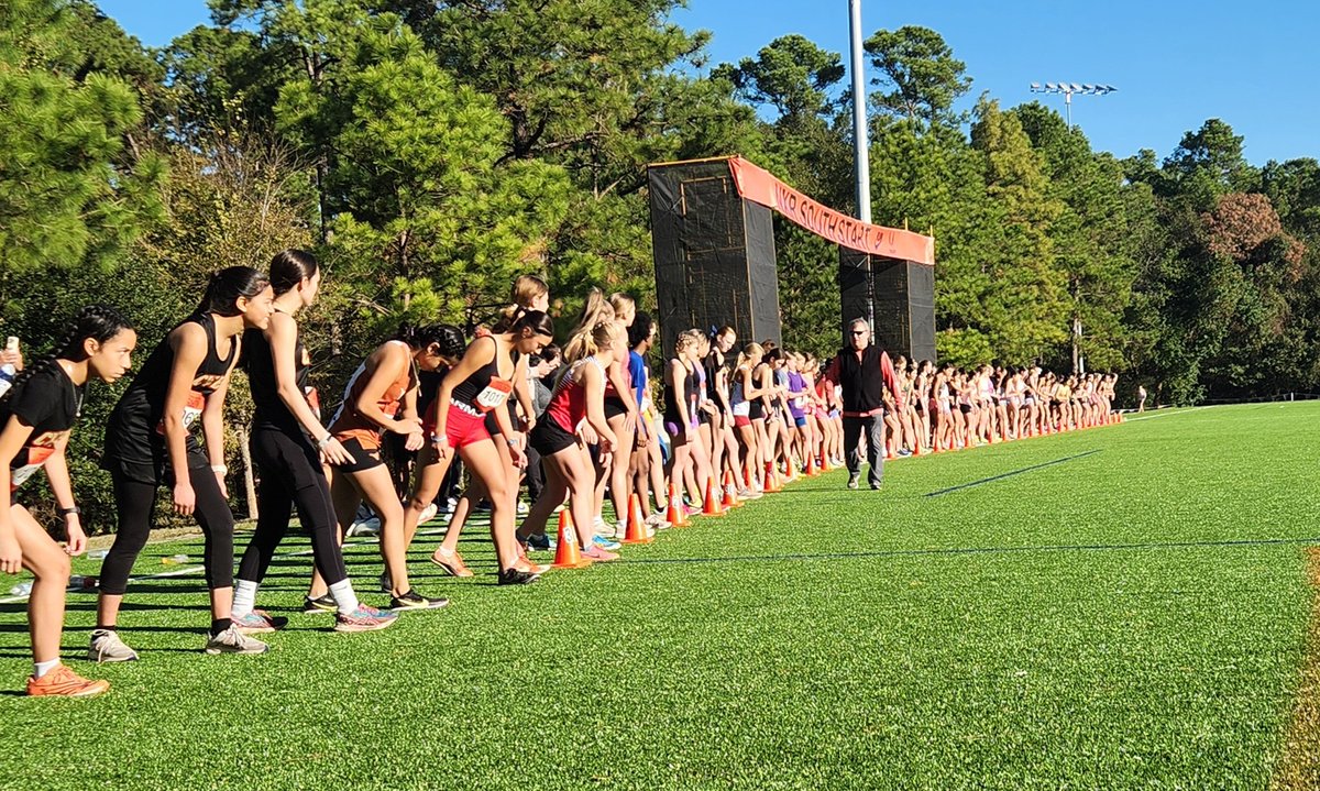 These girls getting ready for the Rising Stars race at the Nike South Regional cross country meet