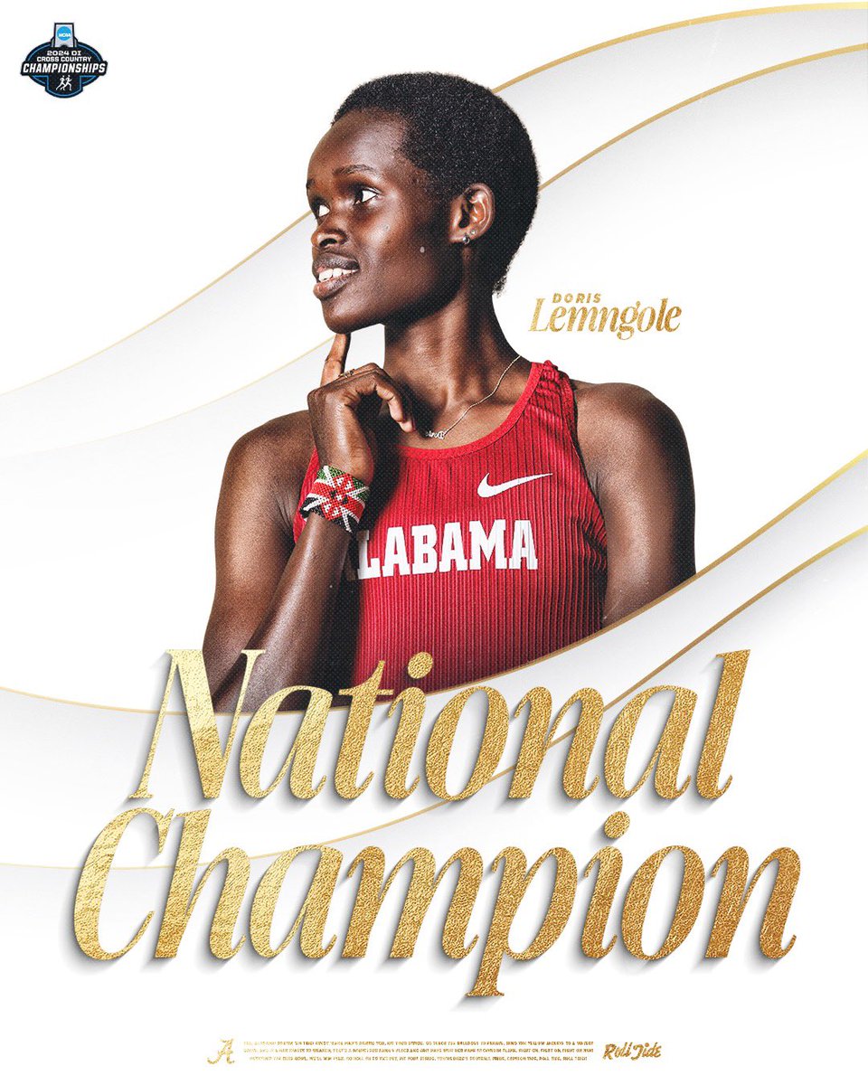 The best in the nation. 👑

Doris Lemngole is the 2024 <a href="/NCAA/">NCAA</a> cross country individual champion!!!!

#RollTide