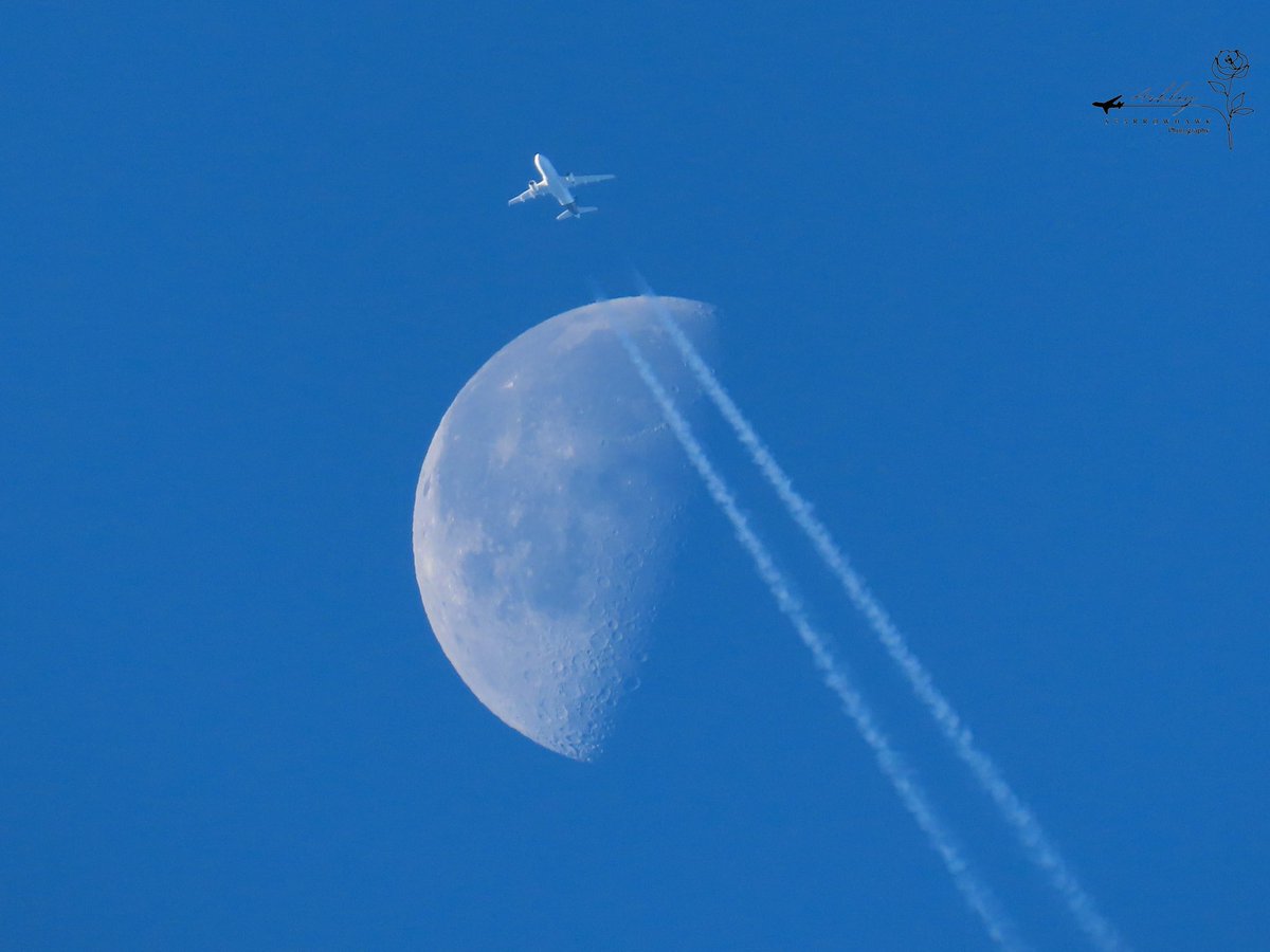 Lufthansa Airbus A319-114 D-AILF (DLH6HP) cruising at FL330 passing over the top of the moon  during a flight from Dublin to Frankfurt on Friday 22 of November 2024