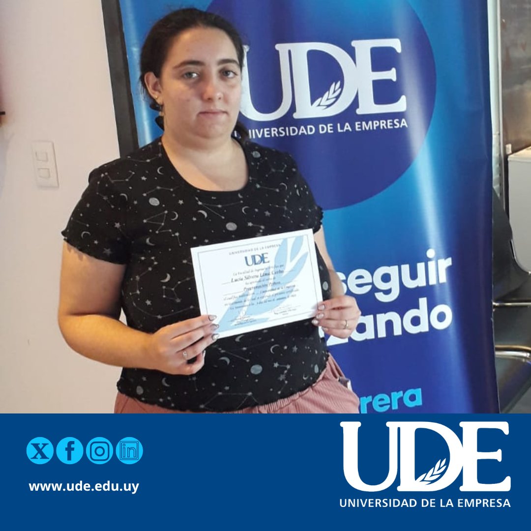 UDEPunta's tweet image. 🎉 ¡Felicitamos a Lucía Silvera por completar el curso de Programación Python en la UDE! 👩💻🐍¡Éxitos en tu carrera tecnológica! 🚀 #OrgulloUDE #EgresadosUDE #ProgramaciónPython #UDE