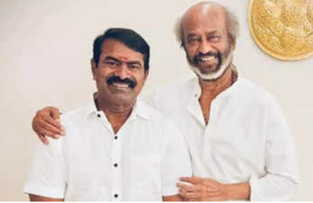 CinematicSixes's tweet photo. "Rajinikanth’s meet with Seeman has Tamil Nadu buzzing! 🐯 Political alliance or casual chat? Fans and pundits are going full detective mode. Only Thalaiva knows! 😎🤔 #Rajinikanth #Seeman #TamilNaduPolitics" https://t.co/2onbalNdXF