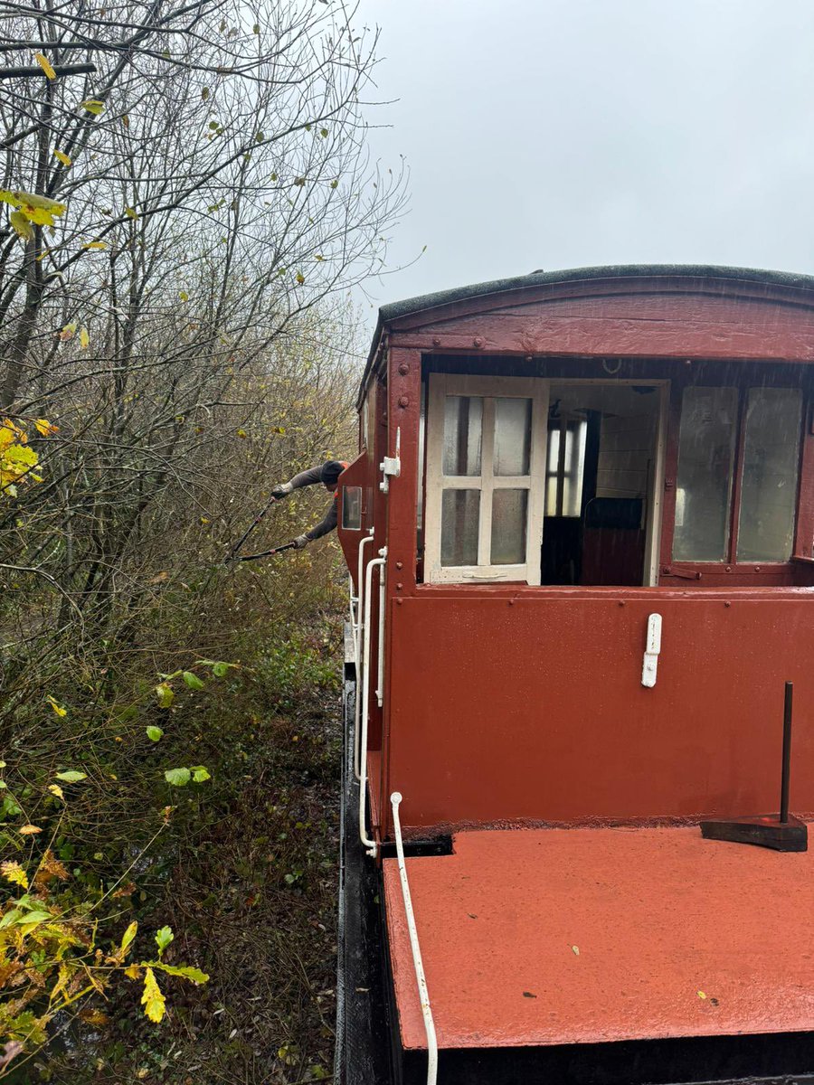 Today, despite the awful weather our volunteers carried out essential lineside clearance for of our Xmas events on the 1st &amp; 8th December. 

We will be using Sentinel diesel loco &amp; vintage wooden brakevan. 

Tickets are available now at: ticketsource.co.uk/llanellirailway