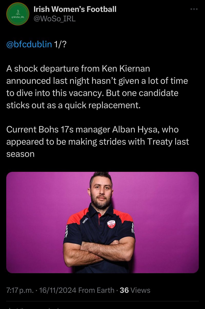 One prediction correct so far with the announcement of <a href="/logolifecoach/">Alban Hysa</a>’s appointment to <a href="/bfcdublin/">Bohemian Football Club</a> this afternoon. 

Still 4 vacant positions in the <a href="/LoiWomen/">LOI Women</a> we’d all love to see some movement soon