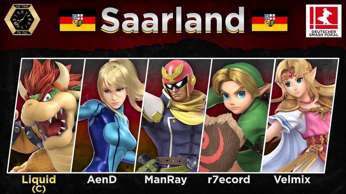 Sie sind das kleinste Bundesland, aber dennoch zahlreich dabei.

Das Saarland ist weit gereist um sich eine Chance auf den Deutschen Smash Pokal zu ergreifen und vielleicht überraschen sie uns heute alle! 

<a href="/Liquid_SSBU/">Liquid</a> 
<a href="/AenD_S7/">ÄnD</a> 
<a href="/Da_ManRay/">ManRay</a> 
<a href="/phil_schu/">r7ecord</a> 
<a href="/VelmiX_ssbu/">VelmiX</a>