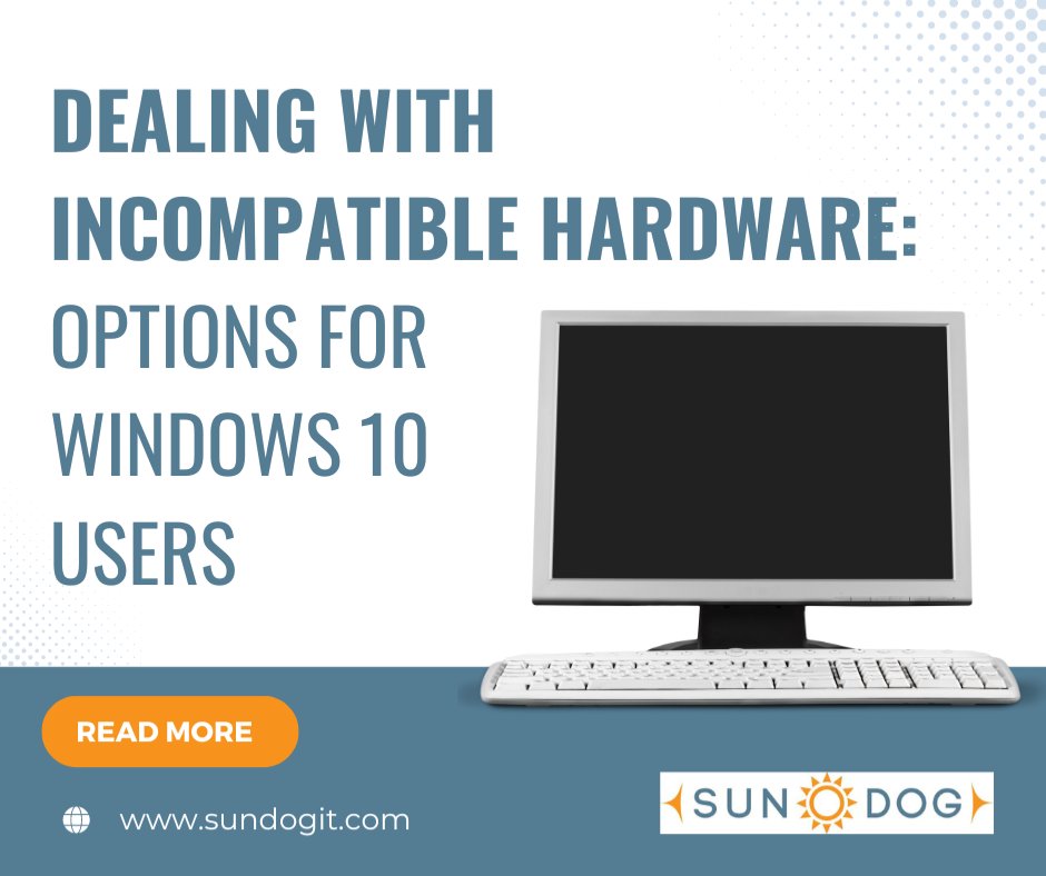 SundogIT's tweet image. As Windows 10 approaches its end-of-life, it&apos;s important to address the security risks of using outdated software. Check out our latest blog post for tips on how to make an informed decision.

Read More: lp.sundogit.com/windows11upgra…

#Windows10 #Windows11 #ComputerSecurity #TechTips