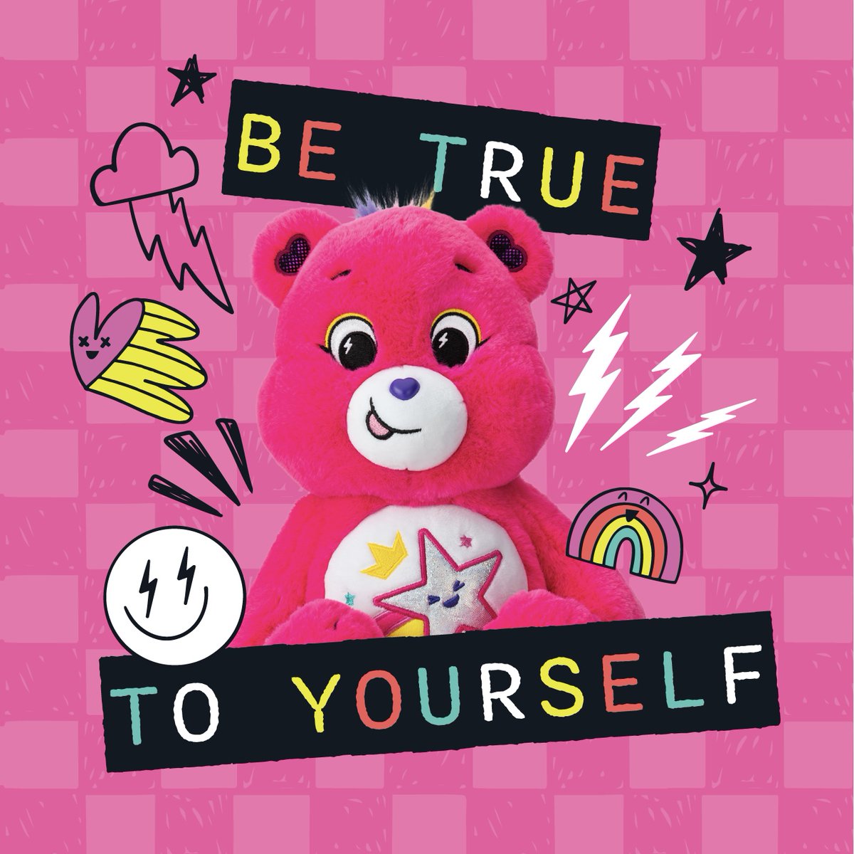 Be Me Bear surrounds herself with friends that respect and appreciate all of her unique abilities and creativity, and she encourages others to be the best version of themselves! 🖤⚡🩷 

Be Me Bear plush is available exclusively <a href="/Walmart/">Walmart</a> !
🛍️🔗: bit.ly/3UP9fVW