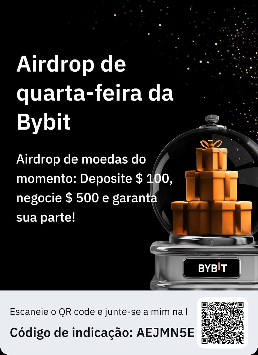 Airdrop de moedas do momento: Deposite $ 100, negocie $ 500 e garanta sua parte! bybitglobal.com/pt-BR/Wednesda…