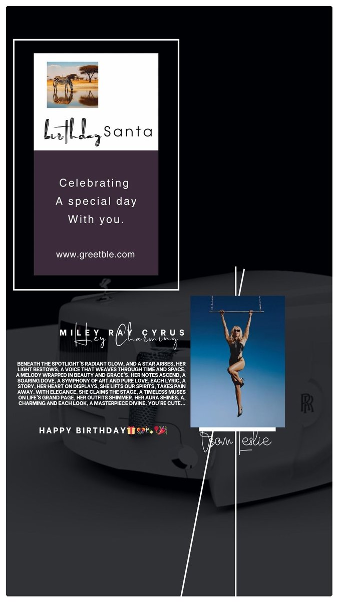 GreetbleLtd's tweet photo. @PopCulture2000s HAPPY BIRTHDAY 🎂🥳🎉🎈🎁🎊🍾 TO MILEY CYRUS.

#MileyCyrus 
#Greetble
#Birthday 

FROM 
https://t.co/oa1f1N8YJY https://t.co/56x86Erfj2