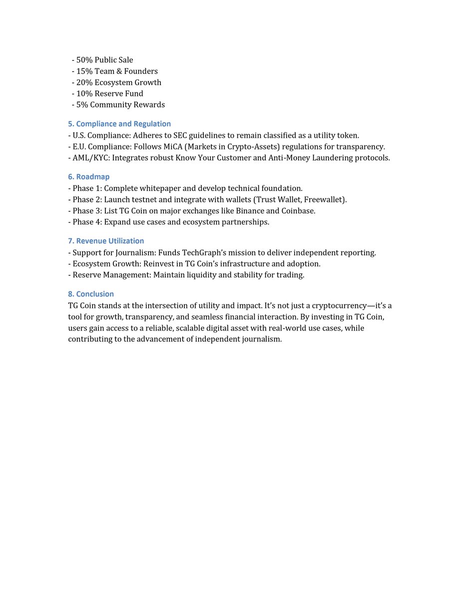 itstechgraph's tweet photo. Our $TGCoin Whitepaper!
Guys do let us know your thoughts.
#LTC #TGCoin #Litecoin #Crypto https://t.co/nLr0cKXjAn