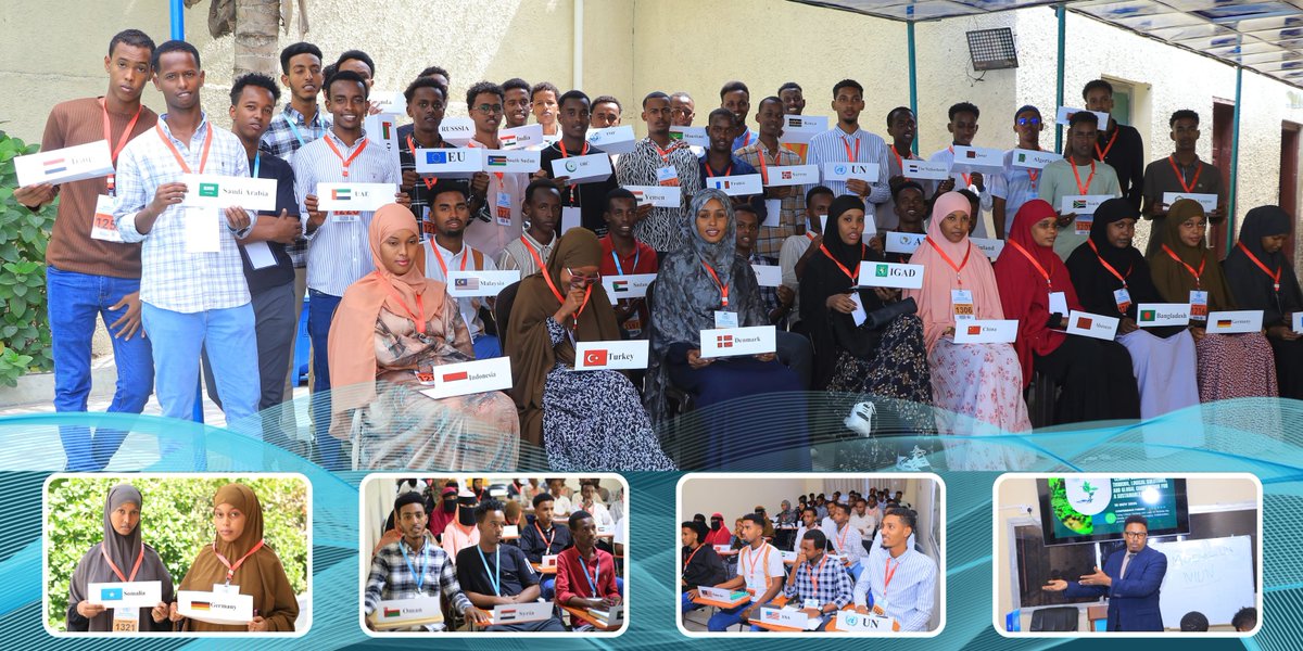 UNASOMALIA's tweet photo. "We successfully implemented a Model United Nations (MUN) program centered on climate change, simulating the intricacies of the UN system. This initiative aimed to cultivate future leaders in diplomacy, international organizations, intergovernmental organizations, policy-making, and human rights advocacy among students and youth.
Participants gained practical experience in international summit protocols and procedures, fostering a deep understanding of evidence-based policy-making, adoption, and implementation. The program delved into the complexities of international law and obligations, providing invaluable insights into global governance and diplomacy in the context of pressing global challenges such as climate change."

#ModelUN #MUNConference #FutureLeaders #Diplomacy #SDGs #ClimateMUN #YouthClimateAction