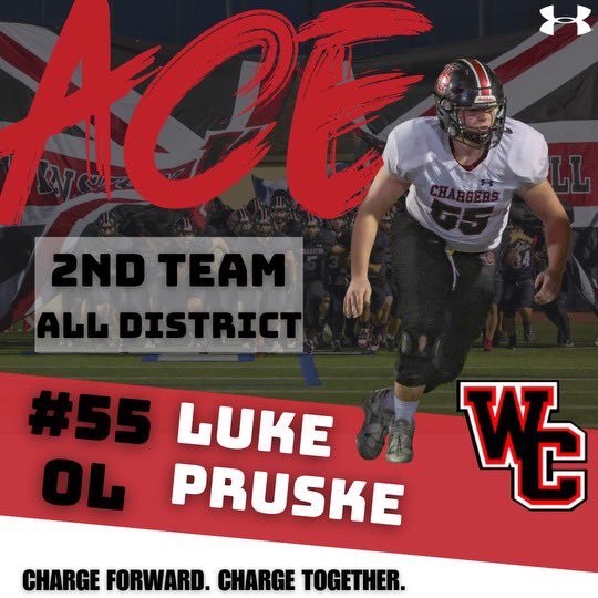 Congratulations to Junior Luke Pruske being selected as 2nd Team All District for the 2024 season. #ChargeForward #ChargeTogether #WC 👌🏼