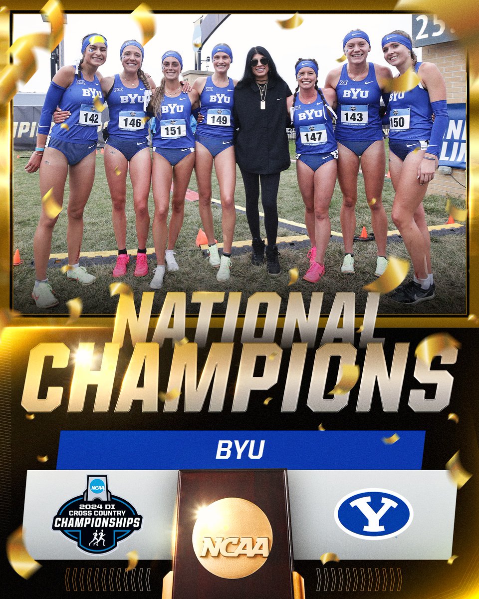 🏆 𝐍𝐀𝐓𝐈𝐎𝐍𝐀𝐋 𝐂𝐇𝐀𝐌𝐏𝐈𝐎𝐍𝐒 🏆

BYU are your 2024 DI Women’s Cross Country National Champions. 

#NCAAXC