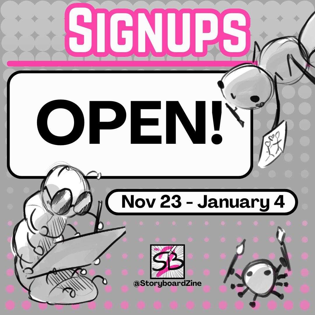 StoryboardZine's tweet photo. Sign Ups OPEN! 🖌️

Get ready, everyone, sign ups are open from November 23th through January 4th!

Can't wait to join us in this speedrun? Catch the form in the comment below! There you'll find more instructions to join https://t.co/2Be5e5xBSR
