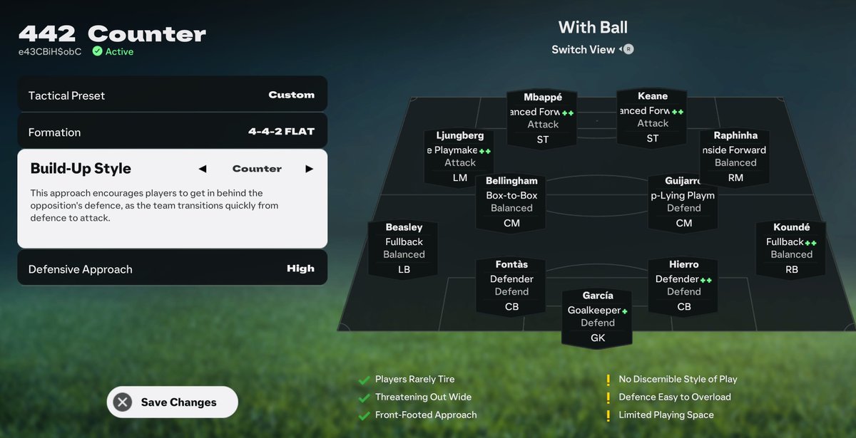 Quick_RageEAFC's tweet photo. ✅   442  Counter FC25 Meta Tactics
 
‼️ CODE:  e43CBiH$obC ‼️

Depth:  69

✅ Most consistent form, this always seems to run well
✅  RW: Attacking winger, if you have a stronger LW mirror the ROLES.   Make sure to mirror the CMs also
🪡👇 Thread..
✅ RST: Set to Role+ unless.. https://t.co/5xxSq0s5tL