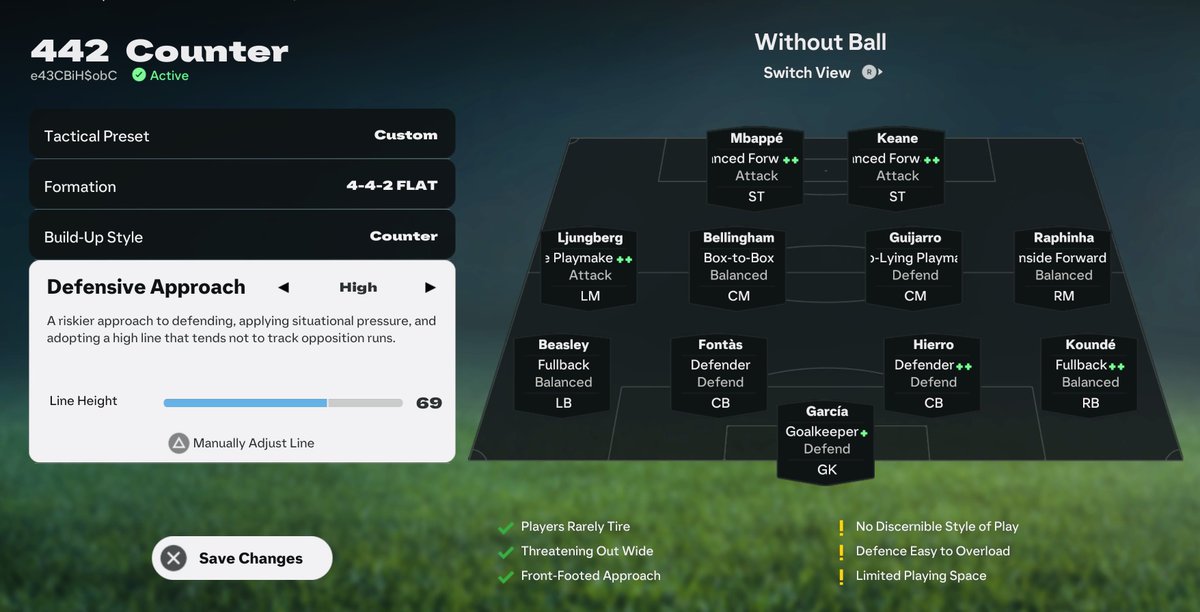 Quick_RageEAFC's tweet photo. ✅   442  Counter FC25 Meta Tactics
 
‼️ CODE:  e43CBiH$obC ‼️

Depth:  69

✅ Most consistent form, this always seems to run well
✅  RW: Attacking winger, if you have a stronger LW mirror the ROLES.   Make sure to mirror the CMs also
🪡👇 Thread..
✅ RST: Set to Role+ unless.. https://t.co/5xxSq0s5tL