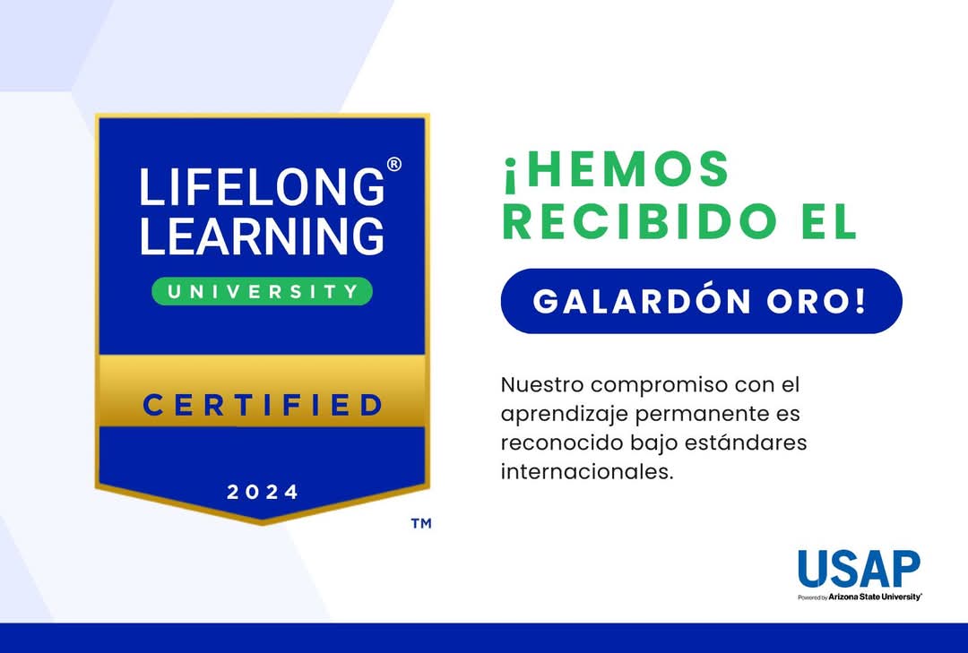 ¡Ahora somos Sello de Oro de Lifelong Learning!🏅

Una distinción que reafirma nuestro compromiso con la educación de calidad y el aprendizaje permanente.🚀 

Este reconocimiento internacional destaca nuestra dedicación al ofrecer una educación que se extiende a lo largo de toda