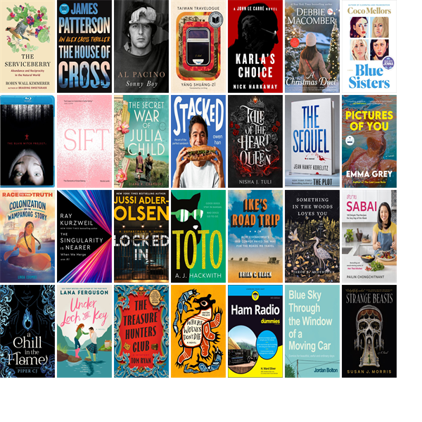 EWMLibrary's tweet photo. This week the Easthampton Public Library has 80 new books and two new movies.  New items include The Serviceberry, The House of Cross, Sonny Boy, Taiwan Travelogue, Karla's Choice, A Christmas Duet, Blue Sisters, The Blair Witch Project, and Sift. https://t.co/0w2mxtrSWA https://t.co/tmRHsW7HTy