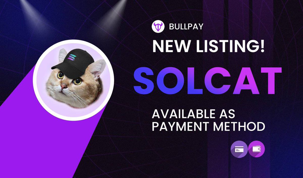 BullVerse_'s tweet image. 🚨 𝗕𝘂𝗹𝗹𝗣𝗮𝘆 𝗟𝗶𝘀𝘁𝗶𝗻𝗴 𝗔𝗹𝗲𝗿𝘁! 📈 
 
$SOLCAT now listed as an official payment method.
 
Use $SOLCAT to pay and get paid for services, exclusive content, and digital products through BullPay.