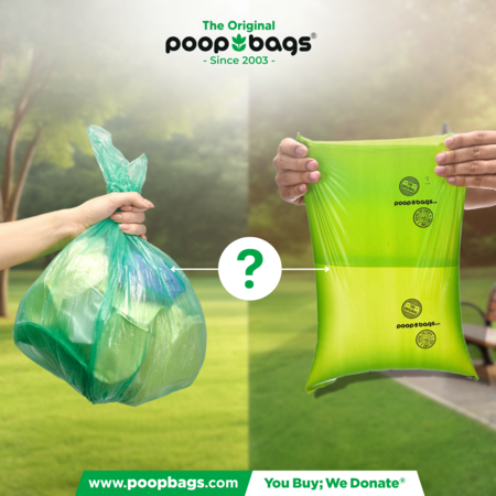 poopbags's tweet photo. Convenience vs. Conscious Choice” — Contrast a biobased bag on one side and a traditional plastic one on the other, with a thought bubble asking viewers to weigh the choice between convenience and environmental impact. https://t.co/3EcSGxFpqp