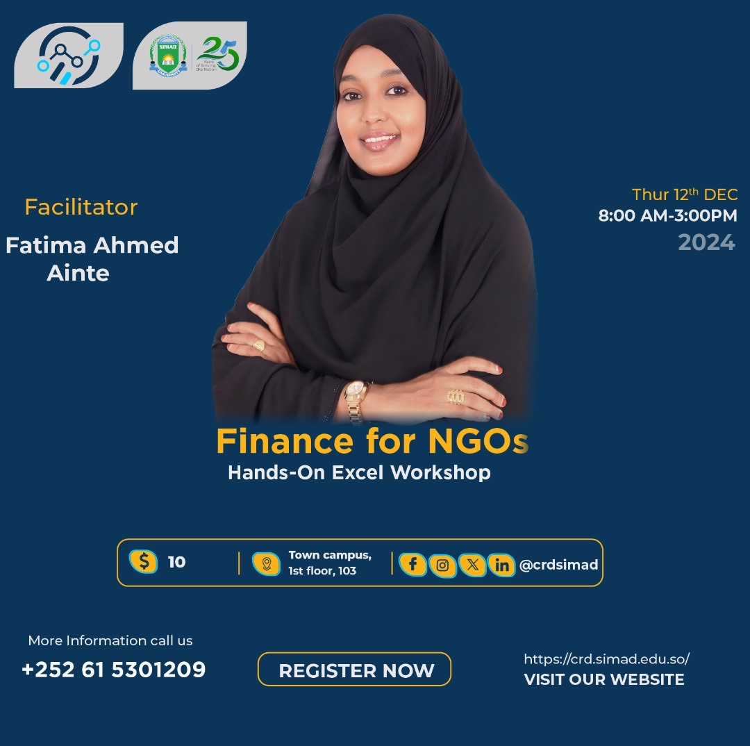 crdsimad's tweet photo. Finance Enthusiasts, Don’t Miss Out!

Join us for our Finance for NGOs - Hands-On Excel Workshop! Learn from @FatimaAinte who brings over 10 years of experience in the international NGO sector, specializing in donor reporting and financial analysis across multisectoral programs. https://t.co/Xm2x2fQMbU