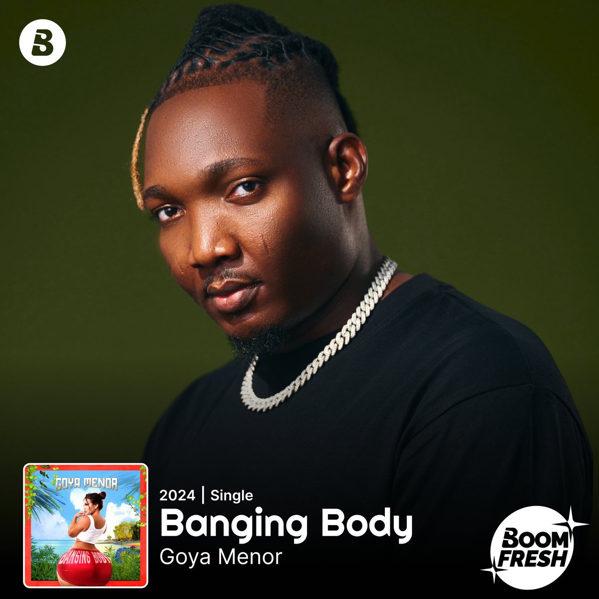 BoomplayNigeria's tweet photo. NEW VIBE ALERT!
@goyamenor brand-new single 'Banging Body' is live on Boomplay!😍
This one's a certified banger💥
Let's get the Saturday groove started!🕺🏾💃🏾
Stream #BangingBody Now! ▶️ 🔗
https://t.co/kHuHedaEHL
#BoomFresh #BangingBody #GoyaMenor #NewMusic #BoomplayMusic https://t.co/iuVp83Bfiv