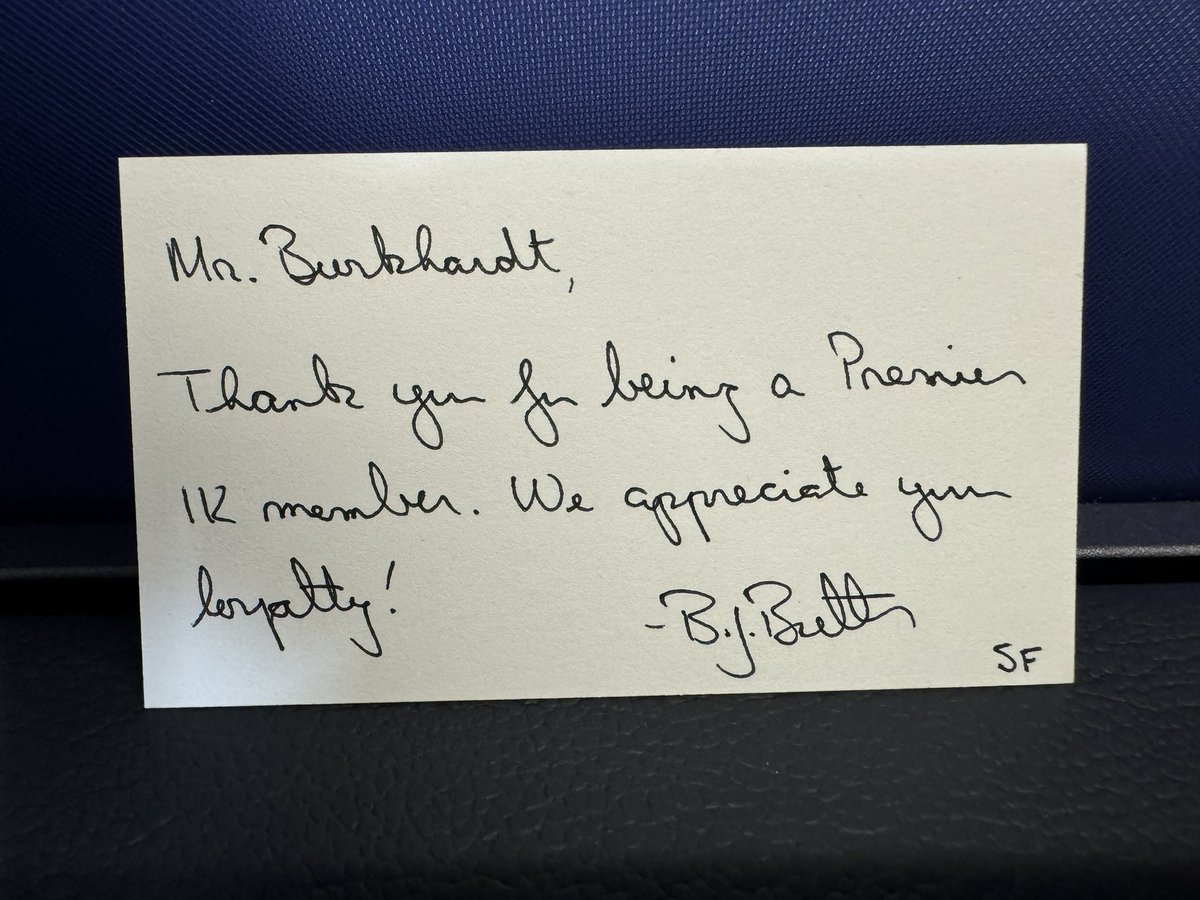 Kevin Burkhardt (@kevinburkhardt) on Twitter photo Hey <a href="/united/">United Airlines</a>, kudos to Captain Brad Butler. Have never gotten a handwritten note thanking me for being 1K before. What a nice gesture- well done! Hey <a href="/united/">United Airlines</a>, kudos to Captain Brad Butler. Have never gotten a handwritten note thanking me for being 1K before. What a nice gesture- well done!