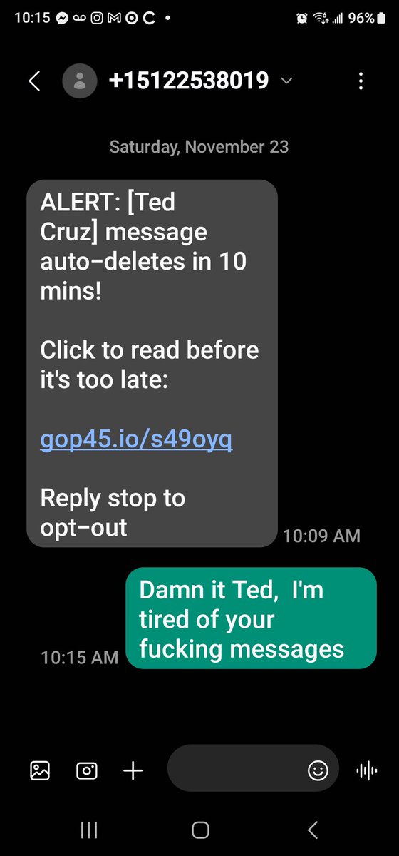 bigolepig's tweet photo. @tedcruz stop this shit.   I have voted and donated.  But never again.   This is harassing https://t.co/QKQu8gmIoT