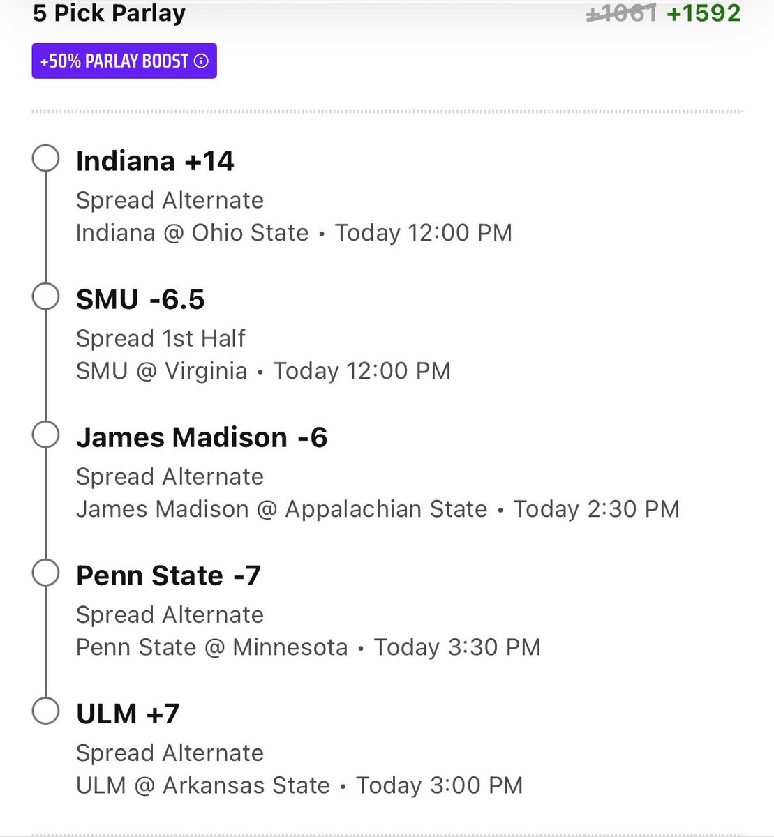 🚨CFB FREE PARLAY🚨

🏦🏦🏦🏦🏦🏦🏦🏦🏦

Drop a like if you’re tailing, when we cash I will be doing a $50 giveaway to 5 people who retweet this post! 

#CFB #GamblingX #SportsBettingX